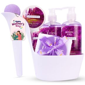 Draizee Mothers Day Gifts for Mom - SPA Gift Dipkets for Women - 8 PCS Cherry Blossom Blossom Created Cheel Design Design Package package set -body spa pack