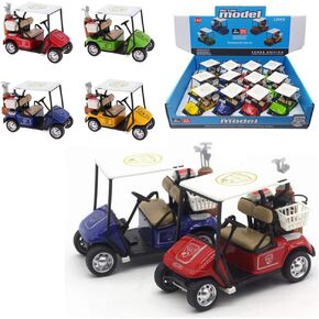 صندوق من 12 عربات الجولف الصغيرة النسخ المتماثلة ، 4 بوصات من سبيكة Diecast المعدنية Action 1:32 Scale Model Toy GolfCart Most