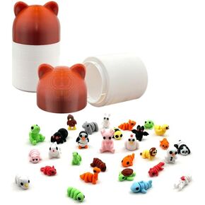30 Pcs Micro Finger Animals Figurines Set,3D Printed Little Animals Articulated Flexible Fidget Toy,Mini Animal Figurines Toy,Cute Animal Toys for Home, Office, Decor