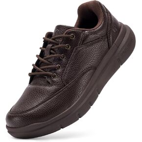 FitVille Men Wide Walking Shoes Casual Comfortable Dress Shoes Lightweight Arch Support Oxford Shoes Non-Slip Vegan Leather Business Sneakers