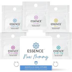 Essence Nasal Diffuser | Essential Oil Ring | Silicone Nose Inhaler Bundle Pack (New Mommy)