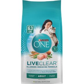 Purina ONE LiveClear Allergen-Reducing Cat Food Dry Formula with Real Chicken As The Number One Ingredient - 6.3 lb. Bag