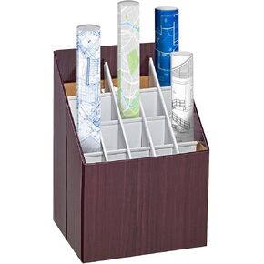 Adir Corp. Blueprint Storage Bin Organizer - Vertical File Box for Blueprints, Posters, Construction Plans, Gift Wrap, And Map Holder Station - Cardboard Blueprint Holder - 1 Box