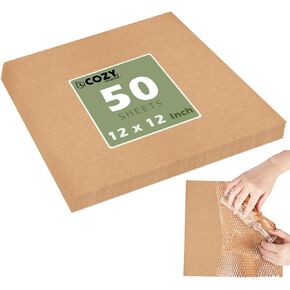 صفائح ورق تعبئة قرص قرص العسل في نقل 12 × 12 "، و 50 PCS أوراق لفائف الفقاعة والتعبئة والتغليف الشحن ، والبني