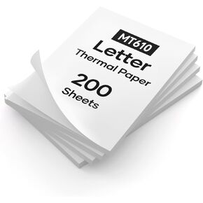200 ورقة ورقة حرارية ، خطاب الولايات المتحدة 8.5 × 11 بوصة أوراق حرارية قابلة للطي ، MT610 و MT888 الورق الحراري ، متوافقة مع طابعة محمولة IDPRT/HPRT/PRT وطابعات المستندات الحرارية الأخرى
