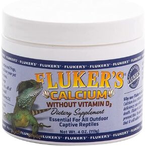 DBDPet Fluker's Reptile Calcium Supplement Without Vitamin D3 4oz - Includes Attached Pro-Tip Guide
