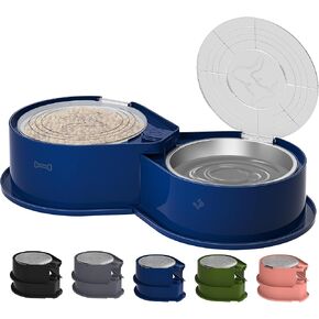 Stainless Steel Dog Bowl Set with Lids, 304 Metal Dual Food & Water Bowls for Dogs & Cats, Large Capacity Pet Feeder with Cover Keeps Food Fresh, Anti-Skid Dog Dish for Small/Medium/Large Pets