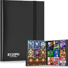 Card Binder 9 Pocket Trading Card Album Folder 22 Pages 396 Card Capacity Sports Card Binder Premium Card Binders Compatible with MTG TCG Baseball Cards (Yellow)