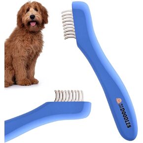 نحن نحب رسومات الشعار المبتكرة مشط للكلاب - مزيل حصيرة شعر الكلاب ، أداة Detangler Comb & Deshedding ، يزيل التشابك ، العقد ، والشعر الفضفاض ، المشط المعدني ، مقبض مريح (9 شفرة)