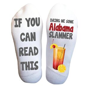 Bring Me an Alabama Slammer Funny Socks – Novelty Cocktail Gift for Men & Women, Cozy Funny Socks, Fun Beverage-Themed Design