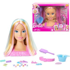 Barbie Doll Styling Head, Blonde Hair with 20+ Hair Styling Accessories Including Star & Butterfly Color Change Hair Clips