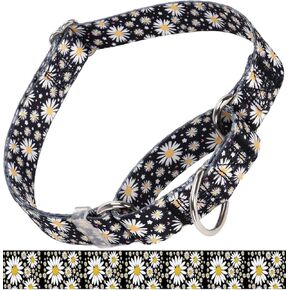 Martingale Collar for Medium Dogs, Girl Dog Collar with Daisy Flowers, Heavy Duty No Pull Dog Collar Floral Design Dog Training Collar, Perfect for Training, Walking, Hunting (Hot Pink, L) in Kuwait
