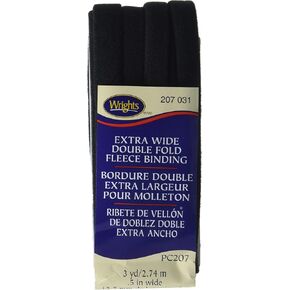 رايتس مزدوج طية الصوف الربط 1/2 "x3yd ، أسود