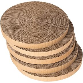 Round Cat Scratcher Refill 10 Inch Diameter 7/8 Inch Thickness Cat Scratching Board Cat Scratchers for Indoor Cats Scratch Pad (2pcs)