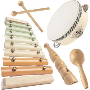 Comfy Cubs 4-Piece Kids Musical Instruments Set - Safe Non-Toxic Montessori Toys for Toddlers - Family Bonding and Creativity Tools - Music Toys for Motor Skill Development - Ages 3+