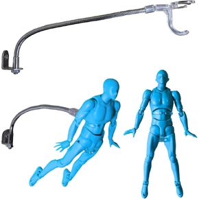 عمل رقم عرض الجدار | عرض Flying Action Figure | ذراع دعم معدني قابل للتعديل | موقف مخفي | مصنوعة لمدة 6 بوصة أعجوبة الأساطير | حامل واضح | أظهر لمقتنيات الطيران الخاصة بك