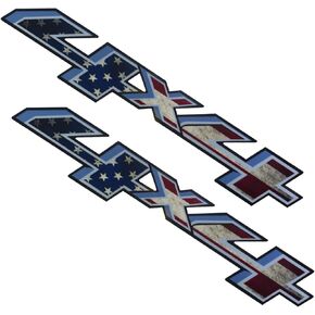 2Pc 4x4 Decals Stickers Emblem Replacement for Silverado Truck Bed Side 2007-2013 (White)