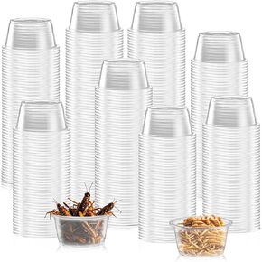 1200pcs cups cups cups reptile أكواب تغذية بلاستيكية صغيرة لسحلية جيكو والحيوانات الأليفة الصغيرة الأخرى (0.5 أوقية)
