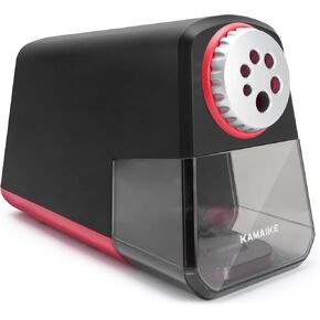 Electric Pencil Sharpener Plug in, 6-Hole Heavy Duty Pencil Sharpener for 6-11mm No.2/Colored Pencils, Fast Sharp Dual Ultra Helical Steel Cutter & 10000 Sharpening Times