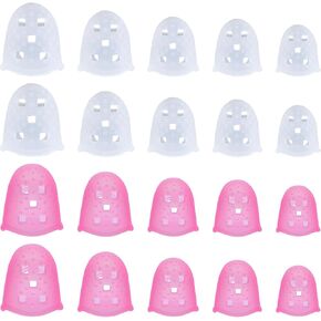 20 Pcs Guitar Fingertip Protector, 5 Sizes Silicone Finger Tip Protectors, Anti Slip Finger Guard, Soft Silicone Protection for Guitarists, Sorting Task Embroidery, Paperwork Carving, Sewing