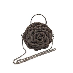 Crochet Rose Bag. Exclusive accessory. Mercerized Cotton and Linen.