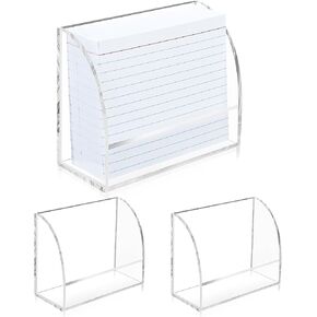 2PCS Acrylic INDEX Card حامل 4 × 6 ملاحظة أسود منظم البطاقة عرض بطاقة العمل منظم بطاقة العمل مربع عرض بطاقة بريدية لفصل مكتب المكتب (الشفافة لا بطاقة)