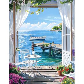 Flower Vases Paint by Bumbers for Adults Beginner, DIY Adult Pink Floral Paint by Numbers Kits on Canvas Acrylic Oil Painting Kits Art 16x20 Inch（Without Frame）