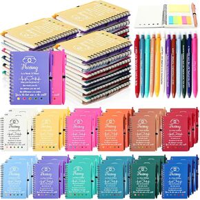 24 Sets 2025 Nurse Appreciation Gift Bulk Thank You Gift for Medical Nursing Assistant Spiral Notebook with Sticky Note Inspirational Ballpoint Pen for RN Staff Coworker Doctor Student Grad