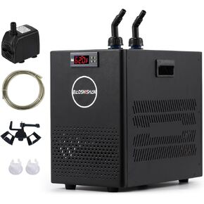 BAOSHISHAN 100L Aquarium Chiller 26gal 1/13 HP Water Chiller for Hydroponics System with Compressor Refrigeration Special Quiet Design for Fish Tank Axolotl Coral Reef Tank