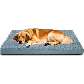 Orthopedic Dog Beds for Crate with Removable Washable Cover Egg-Crate Foam Pet Pad Mat with Anti-Slip Bottom,Waterproof Dog Beds Small Sized，20x16 Inch