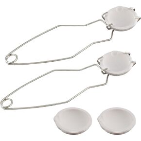 Framendino, 6 Pack Crucible Kit with 2 Tongs and 4 2" Small Quartz for Casting Refining Gold Silver Aluminum Copper Brass Melting Metal Pottery Tools