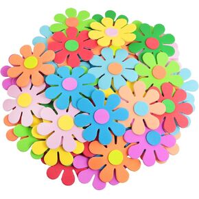 ملصقات زهرة الرغوة 100pcs - ملصقات جدار ، حرف رغوة ملصق زهرة صغيرة لرياض الأطفال ، فصول المدرسة ، زخرفة بيئة المسرح