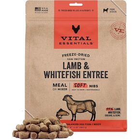 Vital Essentials Freeze Dried Raw Lamb & Whitefish Entree & Mixer Dog Food Soft Nibs, 14 oz