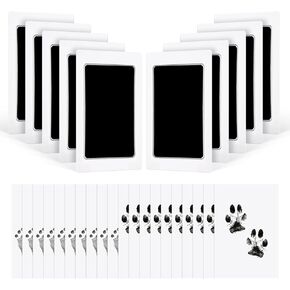 Inkless Paw Print Kit,Mess-Free Paw Print Kit for Dogs Cat, 10 Inkless Print Pads, 20 Imprint Cards,Dog Nose Print Kit,Pet Paw Print Impression Kit Keepsake（4.7inch