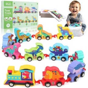 Toddler Toys for 1-3 Year Old Boy,Wooden Animal Train Set Montessori Toys for 2 3 Year Old Boy Birthday Gifts Learning Toys for Toddlers 1-4 Years Girl Toys Age 1 2 3 Gifts for 1-4 Yeal Old Boys Girls