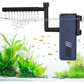 Aquarium Internal Filter,Adjustable Submersible Fish Tank Filter with 135GPH Water Flow, Ultra Quiet Biochemical Sponge Filter for 25-100 Gallon Tank(5W)