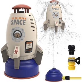 Sprinkler Rocket Launcher Toys for Kids - Outdoor Water Toys Water Splash Rocket, Summer Garden Lawns Water Toys Spray 360-Degree Rotation for Boys and Girls 3-12 Year Old Holiday Birthday Gifts