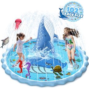 102 "وسادة Splash ، Sprinkler & Splash Play Toys للأطفال ألعاب Water ، بركة خوض قابلة للنفخ ، ألعاب صيف مضحكة في الهواء الطلق كبيرة للأطفال والكلاب