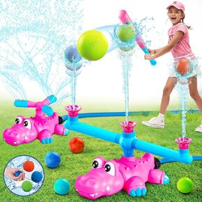 Vatos 4-in-1 Bashing Baseball For Kids ، Water Water Outdoor Game مع لعبة البيسبول ، وألعاب المياه الرش 360 °