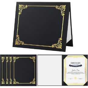 Tenare 6 Pack Leatherette Diploma Diploma Cover for Certificate 8.5 "× 11" حامل وثيقة التخرج من الجلد السلس (أسود)