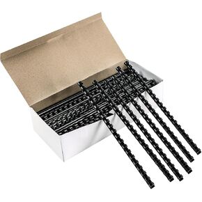 100pcs 21 Ring Plastic Combining rolling قطرها 1/2 بوصة ، سعة 65 ورقة ، A4 ، مشط الربط الأسود (1/2 "، 65 ورقة ، يمكن قطعها إلى 19NG)