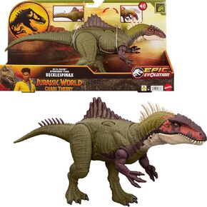 Mattel Jurassic World Chaos نظرية Battle Roarin 'Becklespinax Dinosaur Figure Toy ، Head Head Strike ، Chomp ، Roars & Snarls ، تمديد المسامير