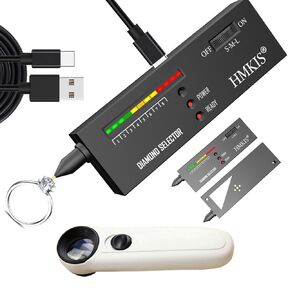 Diamond Tester + 40x Jewellers Loupe ، أداة اختبار الأحجار الكريمة ، محدد الماس للمبتدئين والخبير (غير قابل للتشغيل)