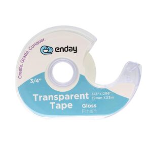 Enday Tape Dispenser, Clear Glossy Finish Transparent Tape, Adhesive Mounting Tape, Tape Refills, Roll of Tape for School, Office, Gift Wrapping and Hanging Tape (6 Pack) (1595)