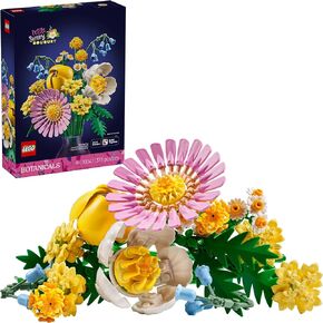 LEGO Botanicals Petite Sunny Bouquet Flower Set - Toy Building for Kids 9+ - DIY Floral ترتيب - ديكور الغرفة - هدية لعيد الأم - Bluebells Faux و Tulip و Daisy والمزيد - 10347