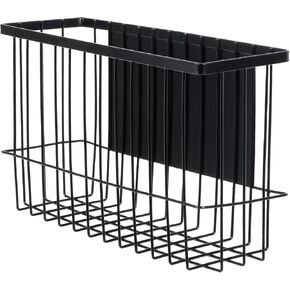 Yeeco Magnetic Basket Organizer,White Mesh Holder Magnetic Book Shelf Strong Magnetic for Fridge, Refrigerator Office File Foil,White, 14.1x 3.9x 7 Inches