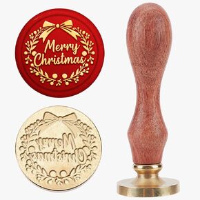 MAYJOYDIY Vintage Mirror Moon Wax Seal Stamp, 0.98inch, Retro Mirror Crescent Moon Star Tassel Sealing Wax Stamp Brass Head Stamp Wooden Handle for Invitation Gift Wrapping Envelopes Wine Package