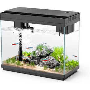 All-in-One Smart Aquarium Fish Tank with Silent Water Pump, Essential Oil Diffuser, Humidifier & 7-Color LED Lights for Home, Office, or Decor