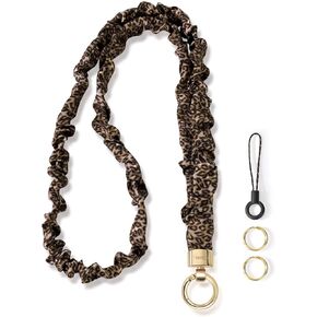Stretchy Scrunchie Lanyard for ID Badges – Cute Neck Lanyard for Keys | Retractable Keychain Holder for Women