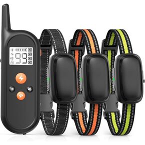 [2025 Version] Dog Shock Collar with Remote Control & Safe Boosted Shock, Dog Training Collar with Beep,Vibration,Shock&Boosted Shock, 3000ft, Rechargeable, Small Medium Large (Multicolor, for 3 Dogs)